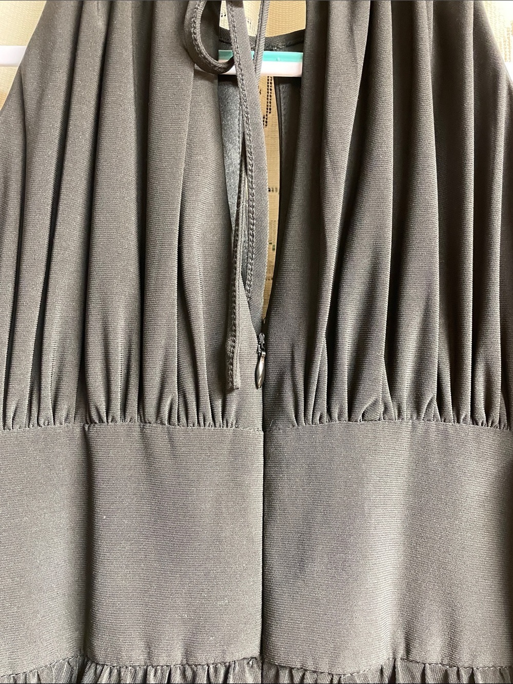 R & M Richards Black Beaded Halter Maxi Dress Size 4 - Picture 7 of 9